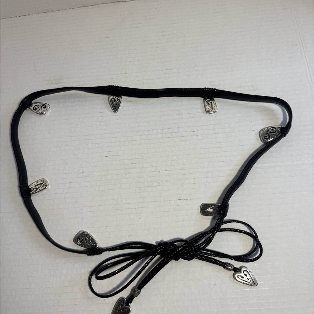 Black and Silver Boho Hip Women's Belt with Heart Accents